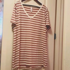 LuLaRoe Christy Mauve & White Stripes